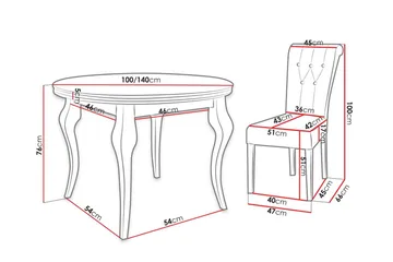 Spisegruppe - Rosa - Møbler - Bord - Spisegruppe