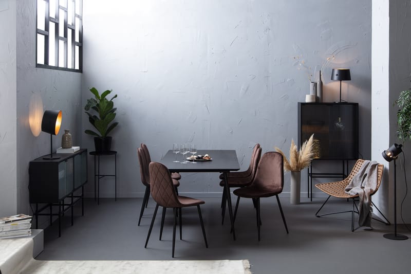 Spisegruppe Steph 180 cm med 6 Naira Spisestoler Fløyel - Møbler - Bord - Spisegruppe