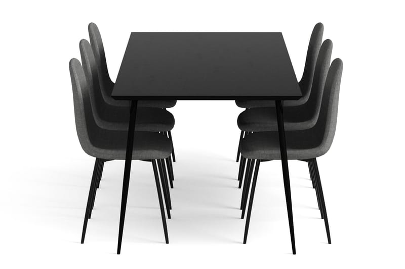 Spisegruppe Steph med 6 Naira Spisestoler - Svart - Møbler - Bord - Spisegruppe