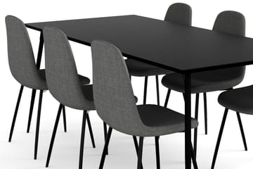 Spisegruppe Steph med 6 Naira Spisestoler - Svart - Møbler - Bord - Spisegruppe