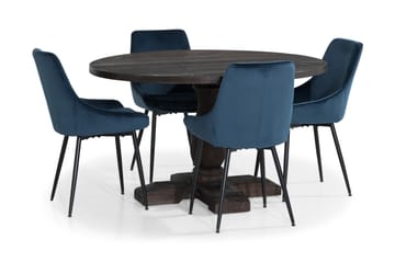 Spisegruppe Suzon 130 cm Rund med 4 Bergviken Stol - Møbler - Bord - Spisegruppe