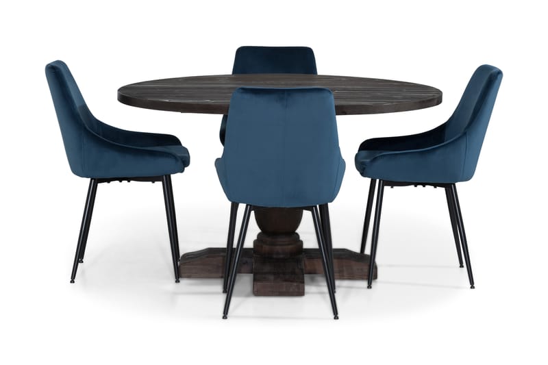 Spisegruppe Suzon 130 cm Rund med 4 Bergviken Stol - Møbler - Bord - Spisegruppe