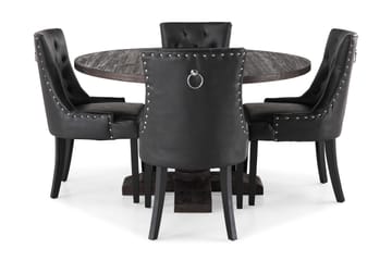 Spisegruppe Suzon 130 cm Rund med 4 Hermione Lenestol - Møbler - Bord - Spisegruppe