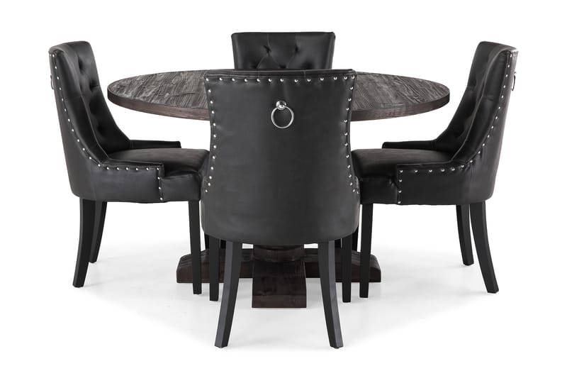 Spisegruppe Suzon 130 cm Rund med 4 Hermione Lenestol - Møbler - Bord - Spisegruppe