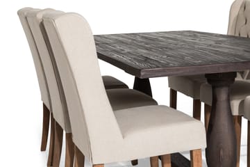 Spisegruppe Suzon 200 cm med 6 Isolde Stol - Vintage Alm|Beige - Møbler - Bord - Spisegruppe
