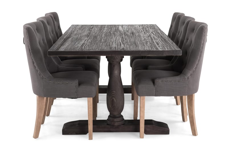 Spisegruppe Suzon 200 cm Vintage Alm/Grå - Møbler - Bord - Spisegruppe