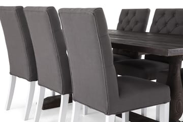 Spisegruppe Suzon 200 cm Vintage Alm/Mørkgrå/HHvit - Møbler - Bord - Spisegruppe
