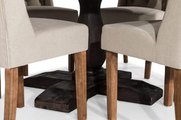 Spisegruppe Suzon Rund 150 cm med 6 Isolde Stol - Vintage Alm|Beige - Møbler - Bord - Spisegruppe