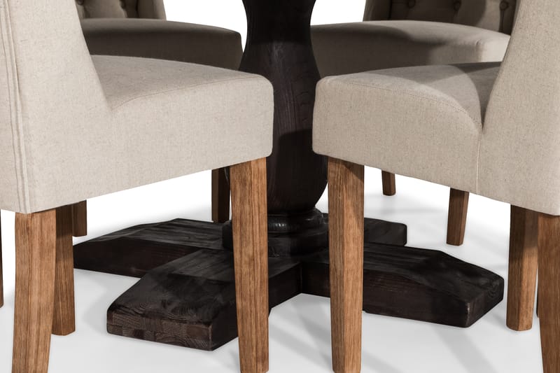 Spisegruppe Suzon Rund 150 cm med 6 Isolde Stol - Vintage Alm|Beige - Møbler - Bord - Spisegruppe