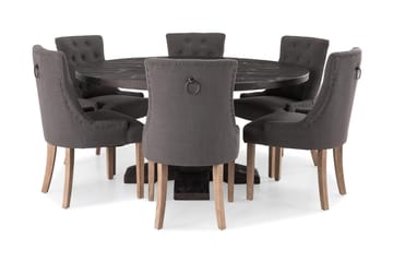 Spisegruppe Suzon Rund 150 cm Vintage Alm/Grå - Møbler - Bord - Spisegruppe