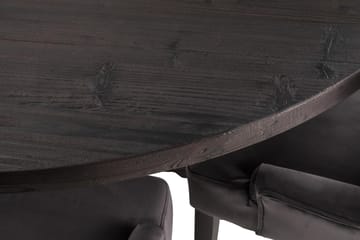 Spisegruppe Suzon Rund 150 cm Vintage Alm/Mørkgrå - Møbler - Bord - Spisegruppe