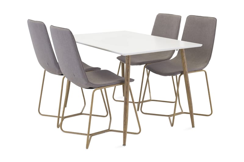 Spisegruppe Tommy 120 cm med 4 Theresa Stoler - Svart|Grå - Møbler - Bord - Spisegruppe
