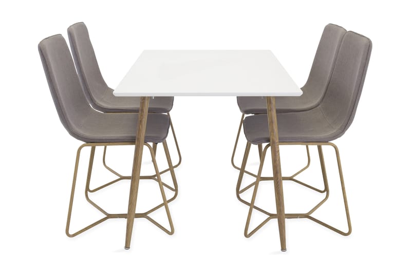 Spisegruppe Tommy 120 cm med 4 Theresa Stoler - Svart|Grå - Møbler - Bord - Spisegruppe
