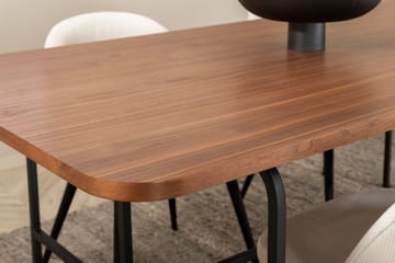 Spisegruppe Unnao 200 cm inkl. 4 Chantor Cordfløyelstoler - Valnøttsbrun/Svart/Beige - Møbler - Bord - Spisegruppe