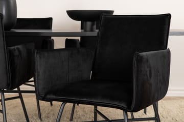 Spisegruppe Unnao 200 cm inkl. 4 Pipaon Stoler - Svart - Møbler - Bord - Spisegruppe
