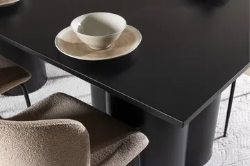 Spisegruppe Venture Home Olivia spisegruppe 210 cm rektangulær med 6 Modesto-stoler Svart/Beige/Svart - Møbler - Bord - Spisegruppe