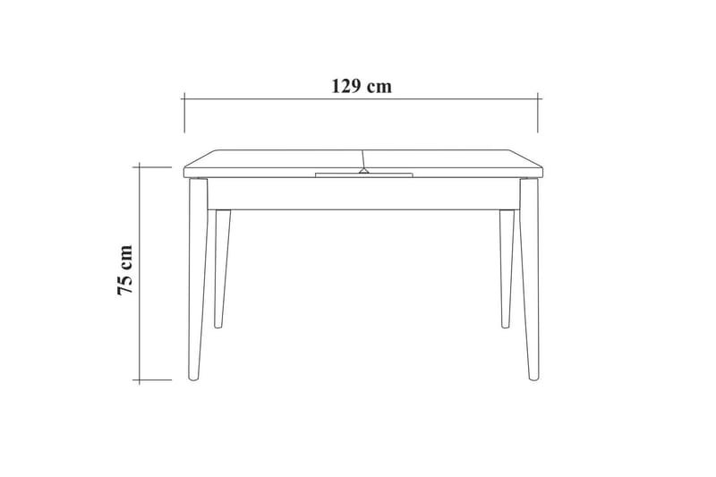 Spisegruppe Vinadi Forlengningsbar 129 cm - Hvit/Grå - Møbler - Bord - Spisegruppe