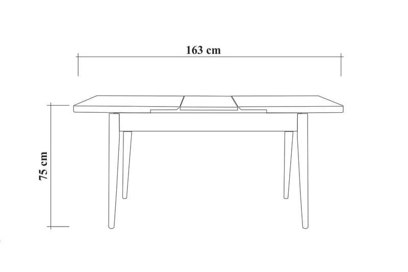 Spisegruppe Vinadi Forlengningsbar 129 cm - Hvit/Grå - Spisegruppe