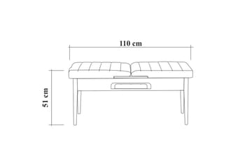 Spisegruppe Vinadi Forlengningsbar 129 cm - Hvit/Grå - Møbler - Bord - Spisegruppe