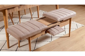 Spisegruppe Vinadi Forlengningsbar 129 cm - Natur/Grå/Brun - Møbler - Bord - Spisegruppe