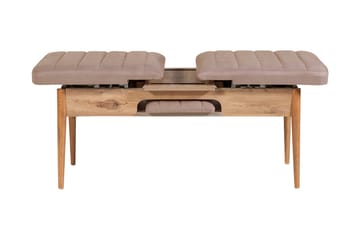Spisegruppe Vinadi Forlengningsbar 129 cm - Natur/Grå/Brun - Møbler - Bord - Spisegruppe