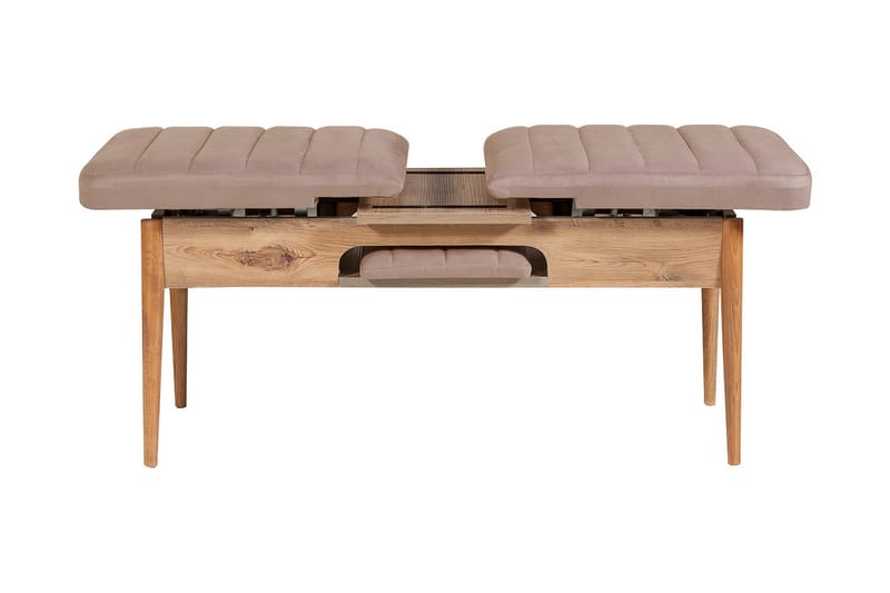 Spisegruppe Vinadi Forlengningsbar 129 cm - Natur/Grå/Brun - Møbler - Bord - Spisegruppe