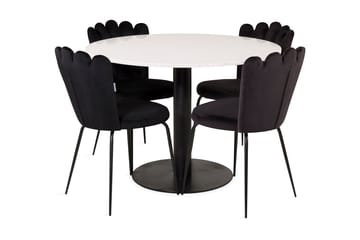 Spisegruppe Wivece med 4 Limhamn Spisestoler Svart - Furniture Fashion - Møbler - Bord - Spisegruppe