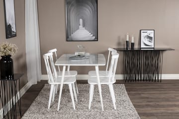 Spisegruppe Yegua 120 cm inkl. 4 Steinar Stoler - Hvit - Møbler - Bord - Spisegruppe