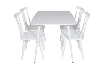 Spisegruppe Yegua 120 cm inkl. 4 Steinar Stoler - Hvit - Møbler - Bord - Spisegruppe