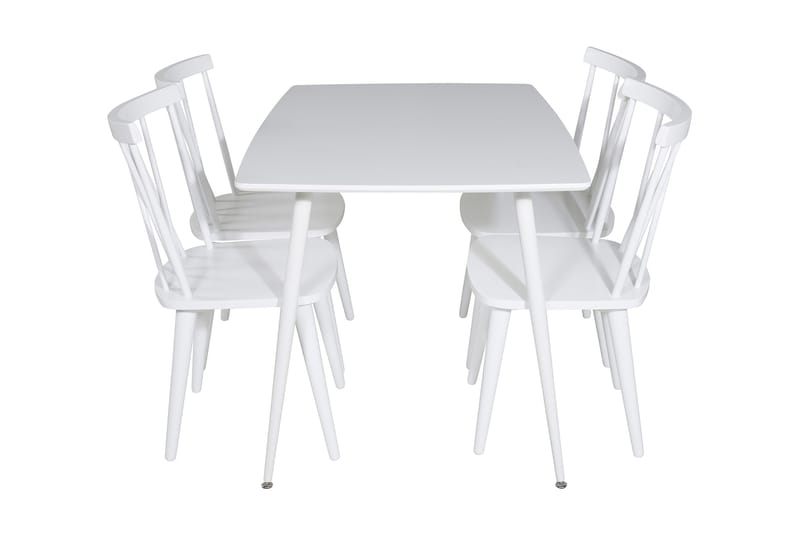 Spisegruppe Yegua 120 cm inkl. 4 Steinar Stoler - Hvit - Møbler - Bord - Spisegruppe