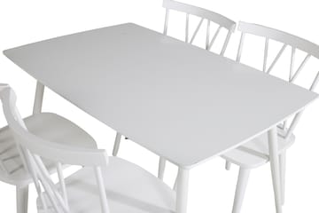 Spisegruppe Yegua 120 cm inkl. 4 Steinar Stoler - Hvit - Møbler - Bord - Spisegruppe