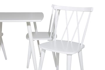 Spisegruppe Yegua 120 cm inkl. 4 Steinar Stoler - Hvit - Møbler - Bord - Spisegruppe