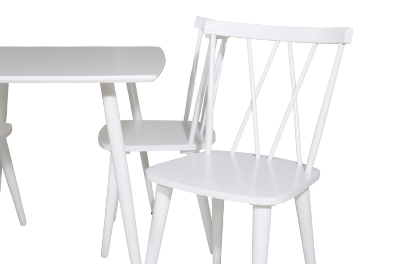 Spisegruppe Yegua 120 cm inkl. 4 Steinar Stoler - Hvit - Møbler - Bord - Spisegruppe