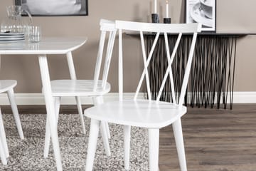 Spisegruppe Yegua 120 cm inkl. 4 Steinar Stoler - Hvit - Møbler - Bord - Spisegruppe