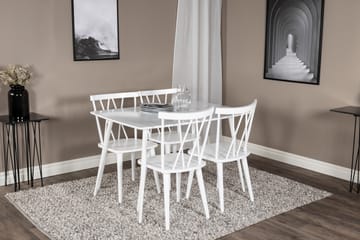 Spisegruppe Yegua 120 cm inkl. 4 Steinar Stoler - Hvit - Møbler - Bord - Spisegruppe
