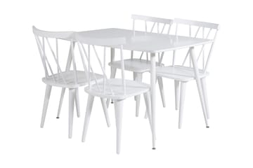Spisegruppe Yegua 120 cm inkl. 4 Steinar Stoler - Hvit - Møbler - Bord - Spisegruppe
