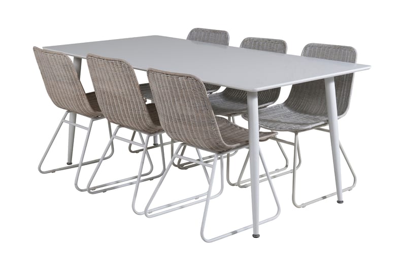 Spisegruppe Yegua 180 cm inkl. 6 Laura Stoler, Hvit