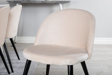 Spisegruppe Yegua 180 cm inkl. 6 Luisa Stoler - Hvit/Fløyel/Beige - Møbler - Bord - Spisegruppe