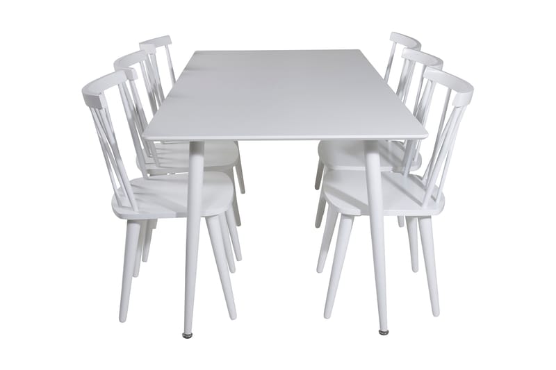 Spisegruppe Yegua 180 cm inkl. 6 Steinar Stoler - Hvit - Møbler - Bord - Spisegruppe