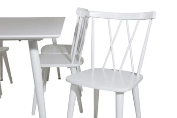 Spisegruppe Yegua 180 cm inkl. 6 Steinar Stoler - Hvit - Møbler - Bord - Spisegruppe