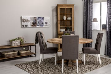 Spisegruppe Yorkshire Ø150 cm Rund Vintage Alm/Grå/Hvit - 4 Emmie Stoler - Møbler - Bord - Spisegruppe
