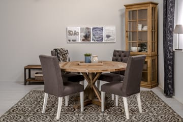 Spisegruppe Yorkshire Ø150 cm Rund Vintage Alm/Grå/Hvit - 4 Emmie Stoler - Møbler - Bord - Spisegruppe