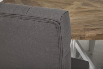 Spisegruppe Yorkshire Ø150 cm Rund Vintage Natur/Hvit/Grå - 6 Emmie Stoler - Møbler - Bord - Spisegruppe