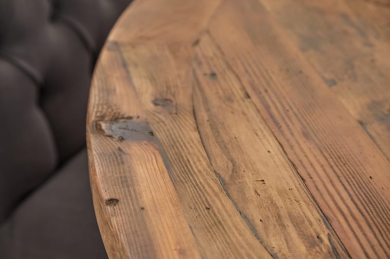 Spisegruppe Yorkshire Ø150 cm Rund Vintage Natur/Hvit/Grå - 6 Emmie Stoler - Møbler - Bord - Spisegruppe