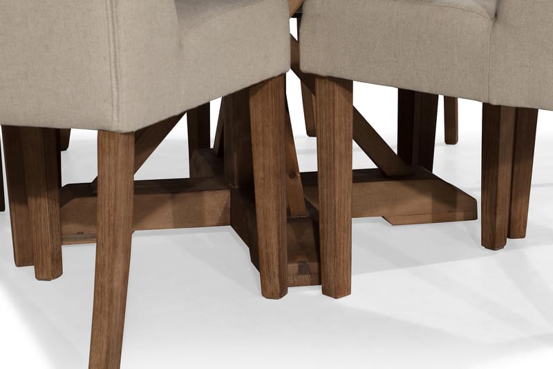 Spisegruppe Yorkshire 150 cm Rund med 6 Isolde Stol - Vintage Alm|Beige - Møbler - Bord - Spisegruppe
