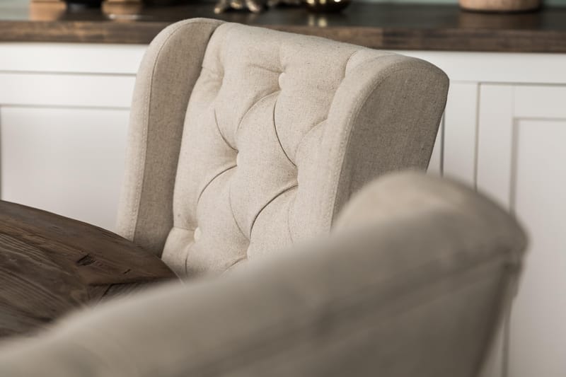 Spisegruppe Yorkshire 150 cm Rund med 6 Isolde Stol - Vintage Alm|Beige - Møbler - Bord - Spisegruppe