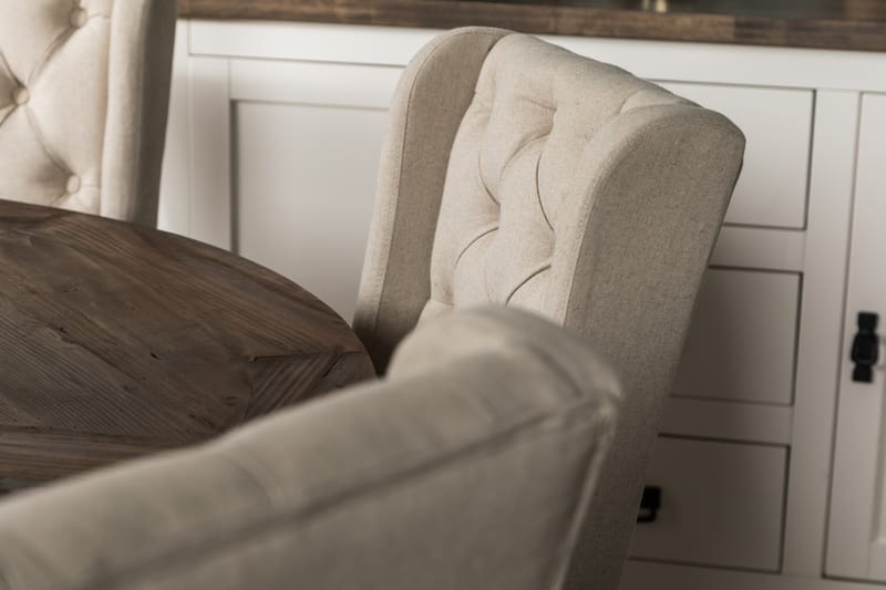 Spisegruppe Yorkshire 150 cm Rund med 6 Isolde Stol - Vintage Alm|Beige - Møbler - Bord - Spisegruppe