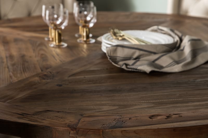 Spisegruppe Yorkshire 150 cm Rund med 6 Isolde Stol - Vintage Alm|Beige - Møbler - Bord - Spisegruppe