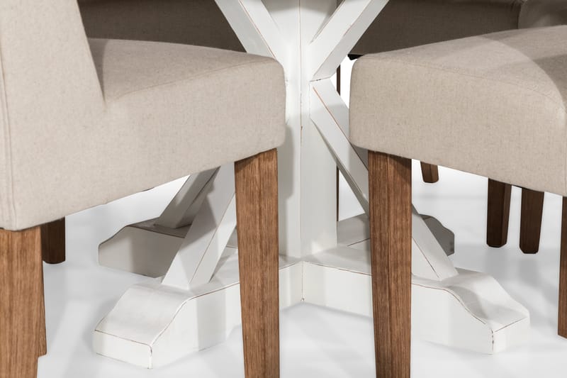 Spisegruppe Yorkshire 150 cm Rund med 6 Isolde Stol - Vintage Alm|Beige - Møbler - Bord - Spisegruppe