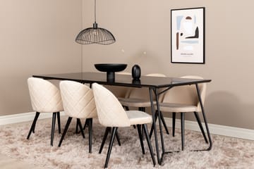 Spisegruppe Pipaon 190 cm inkl. 6 Vomeli Stoler - Svart - Møbler - Bord - Spisegruppe